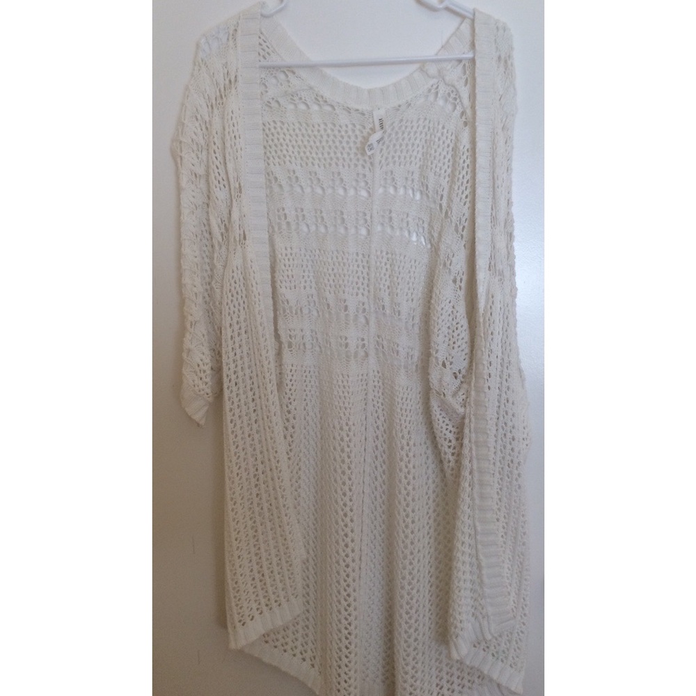OPEN KNIT CREAM CARDIGAN
